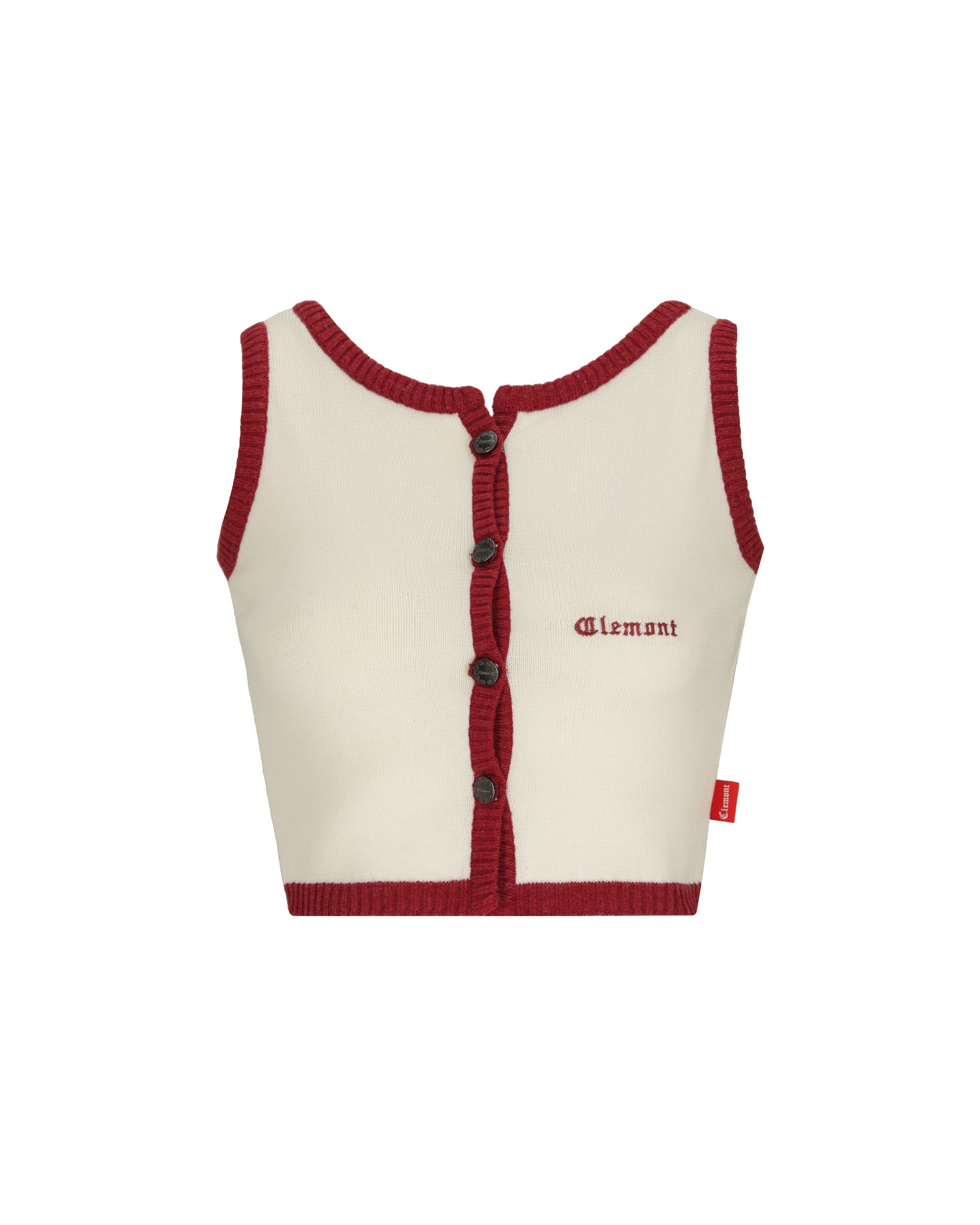 CROP TOP WOMEN ELEGANZA CREAM/RED CLEMONT