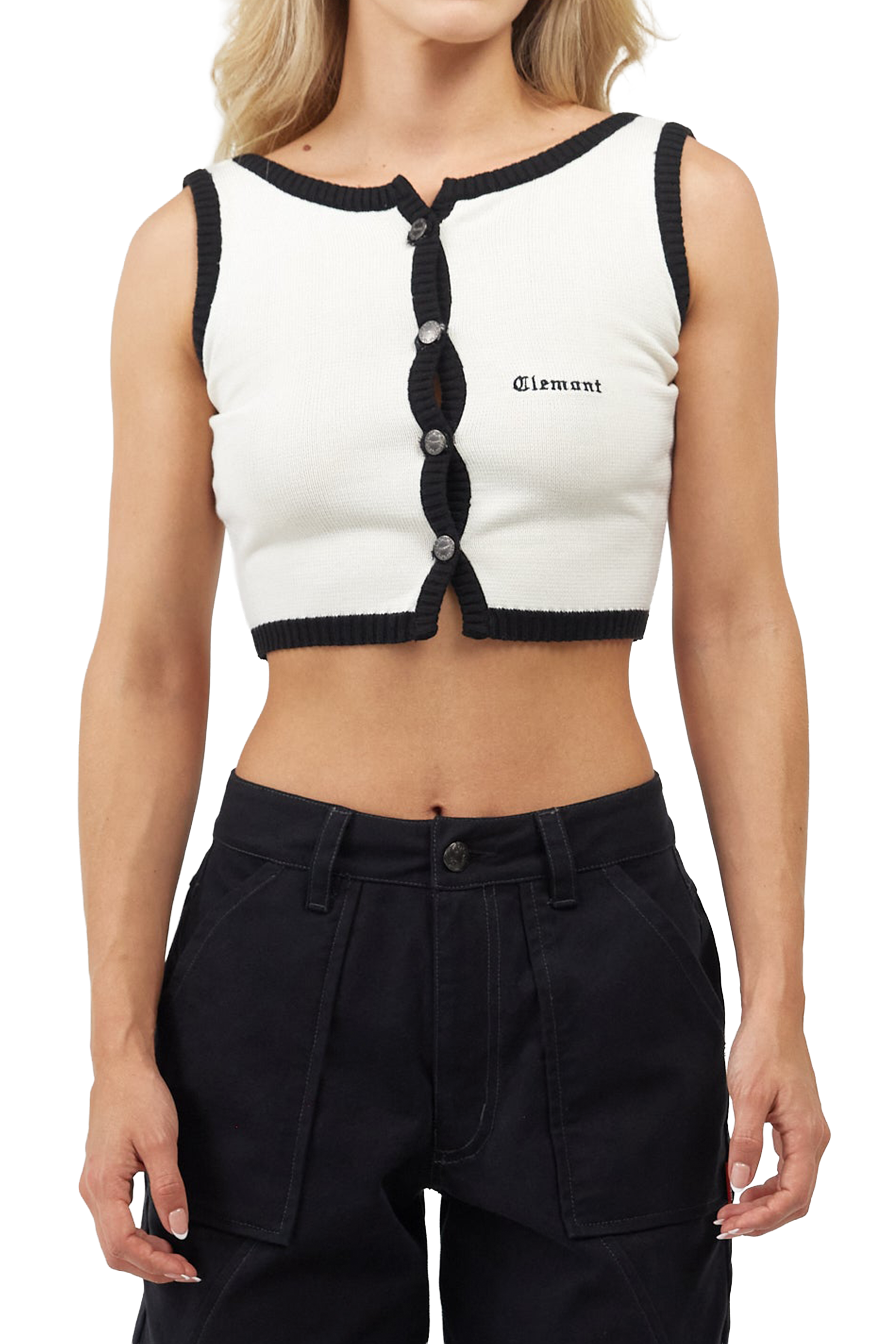 CROP TOP MUJER ELEGANZA CREMA/NEGRO CLEMONT