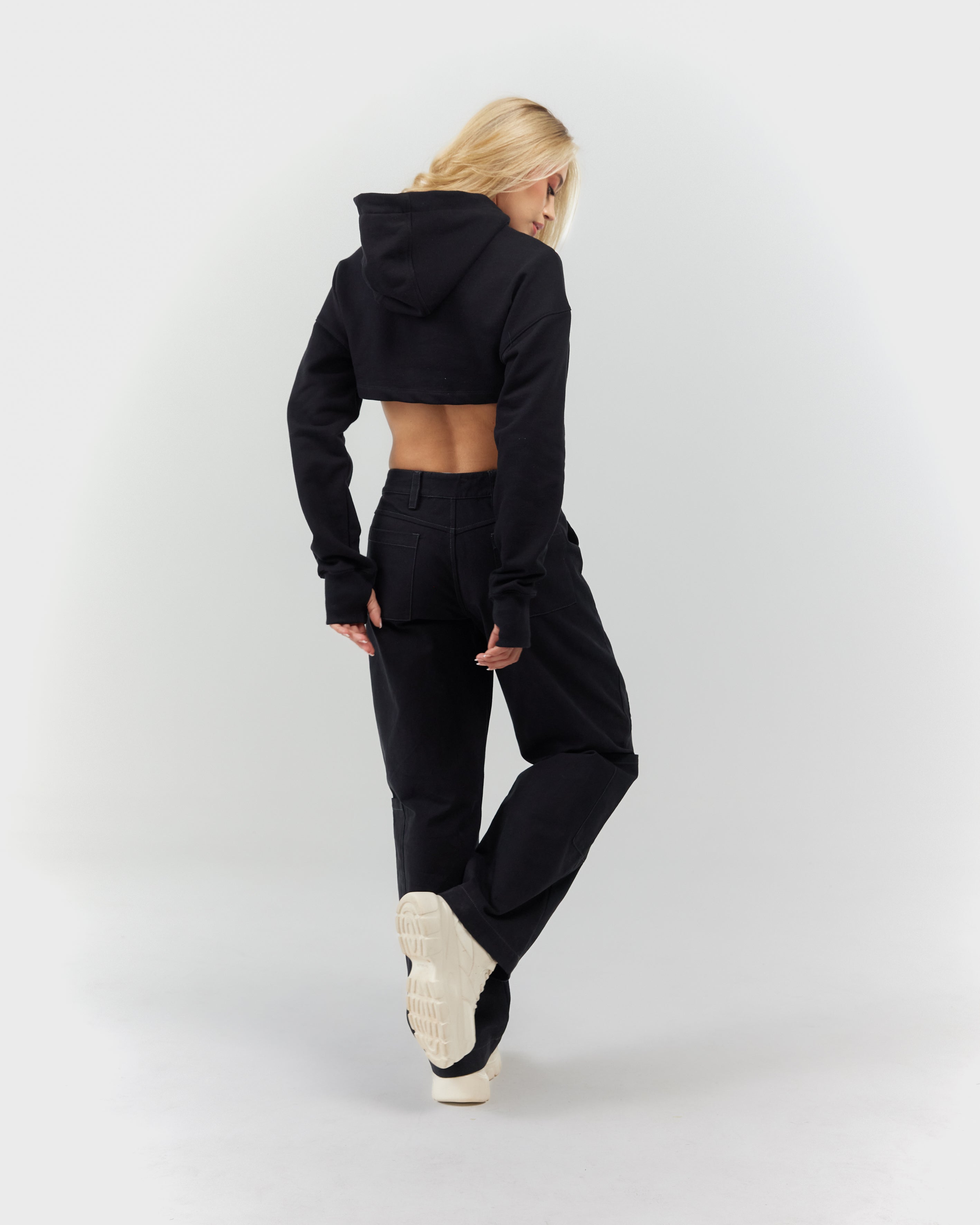 CROPPED HOODIE WOMEN VIGORE BLACK CLEMONT