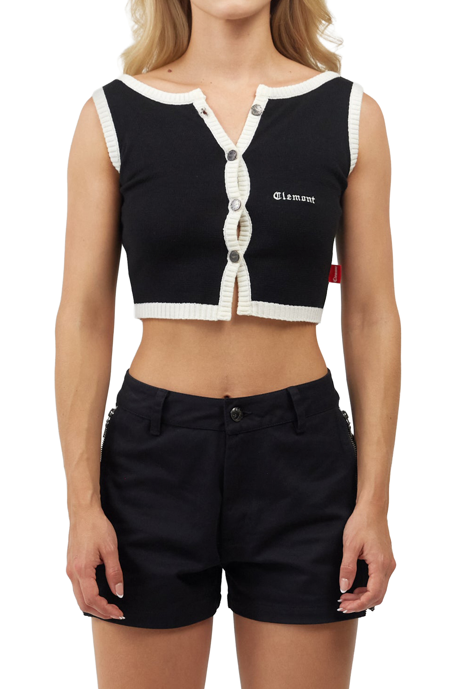 CROP TOP MUJER ELEGANZA NEGRO/CREMA CLEMONT