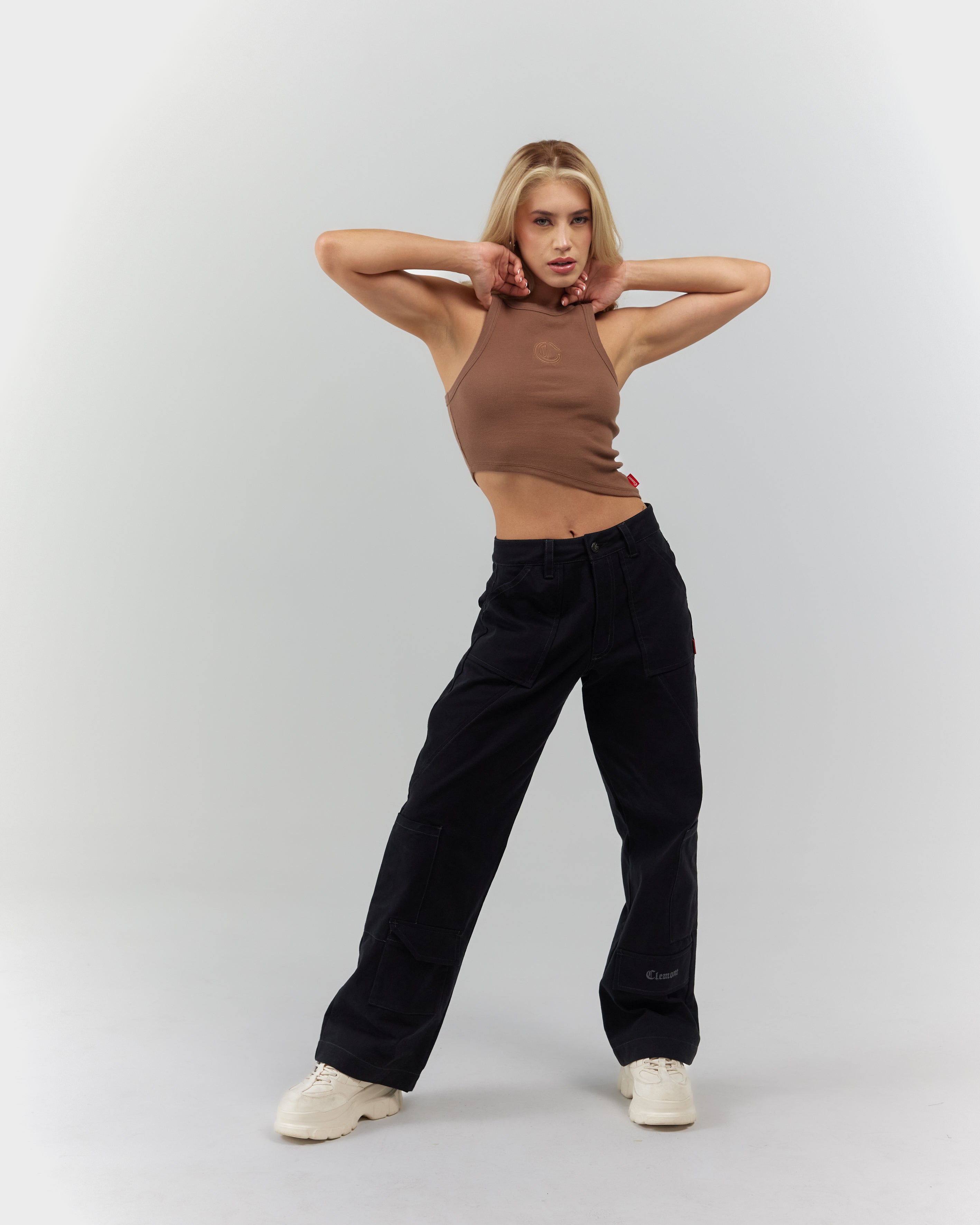 3 PACK CROP TOP MUJER PIACEVOLE NEGRO/GRIS/NUDE CLEMONT
