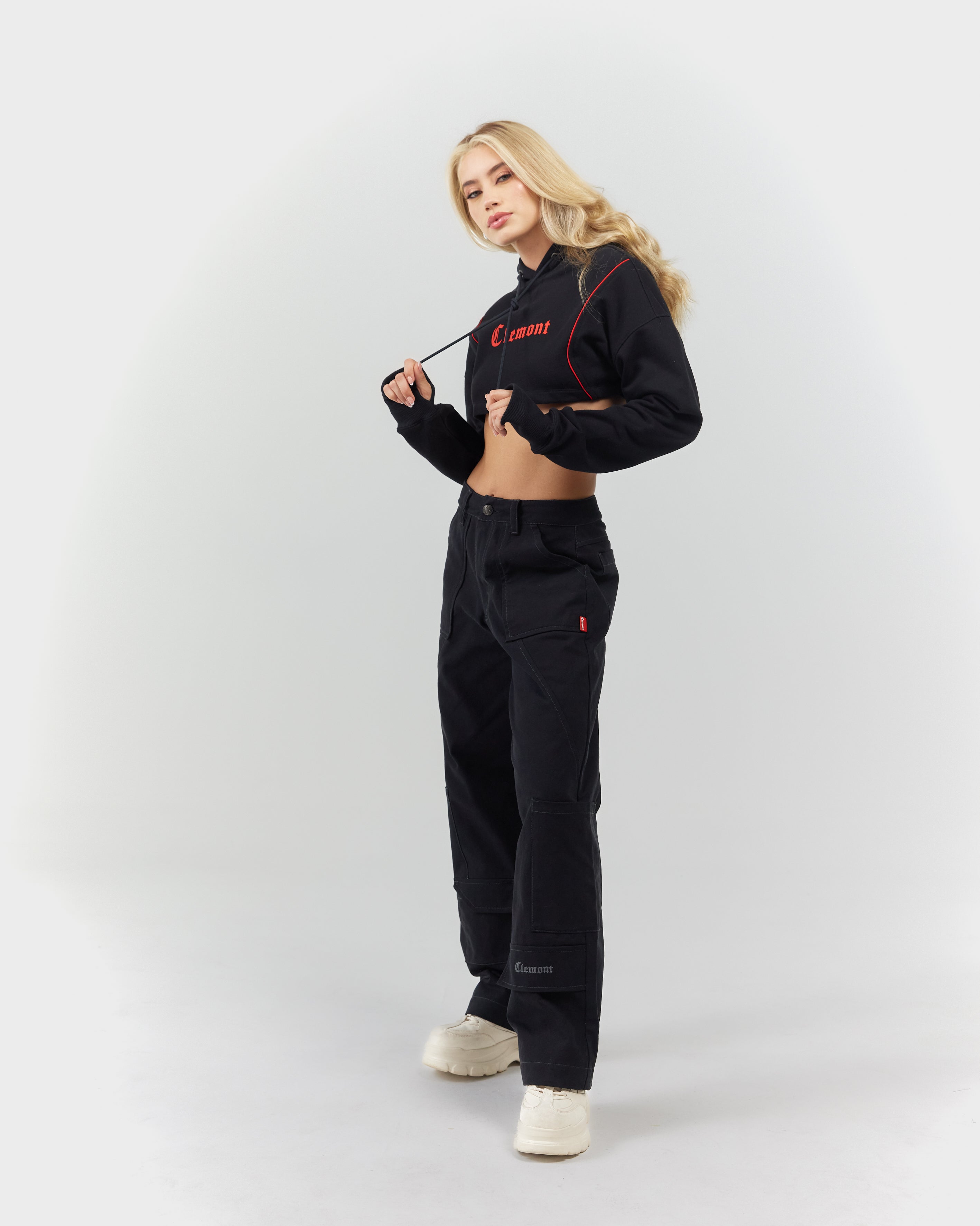 CROPPED HOODIE WOMEN  VIGORE  BLACK CLEMONT