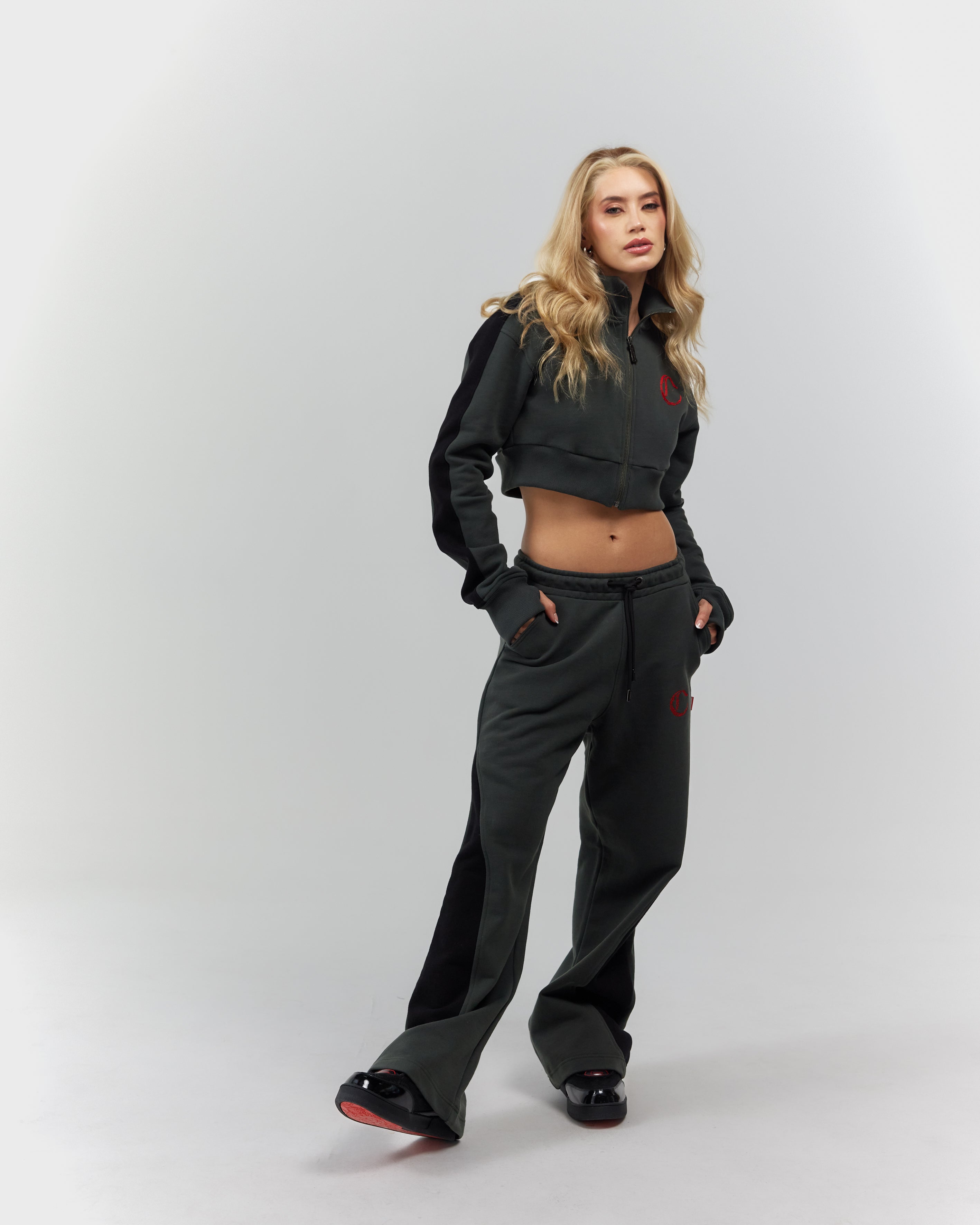 CROPPED SWEATER WOMEN  ILLUSTRE OLIVE GREEN  CLEMONT